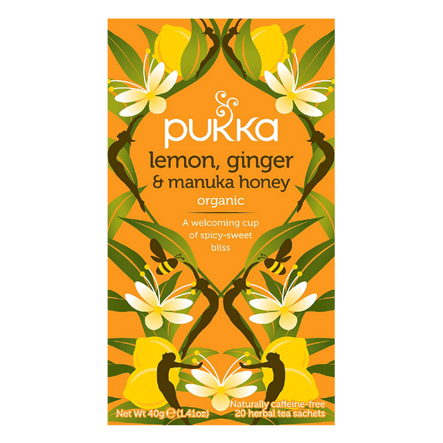 Pukka Tea Organic Lemon Ginger & Manuka Honey 20 Tea Bags